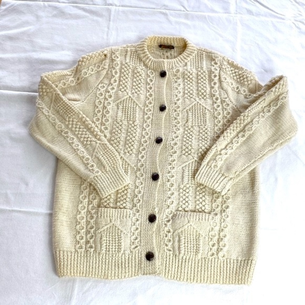 Vintage Irish Handknit Cardigan Sweater